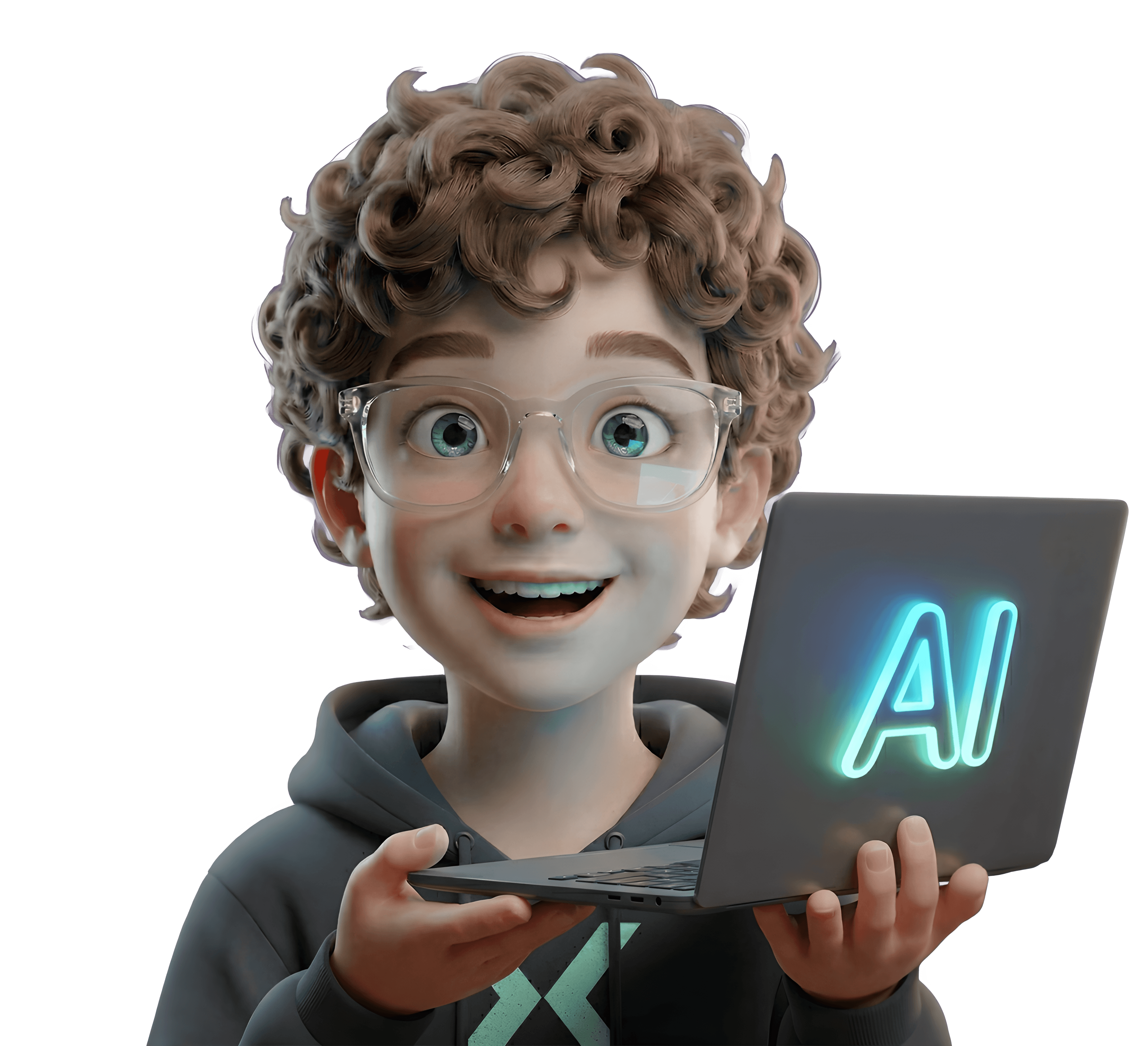 Student learning to code with a laptop